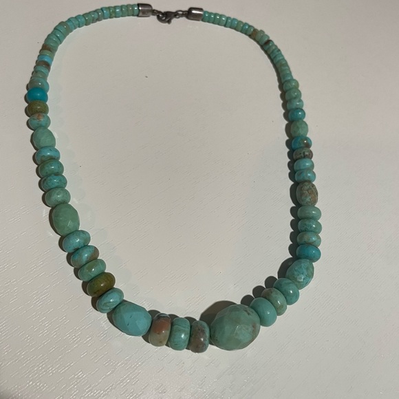 Jay King DTR Necklace 925 Sterling Silver Natural Turquoise Graduated Beads Nugg - Picture 2 of 8